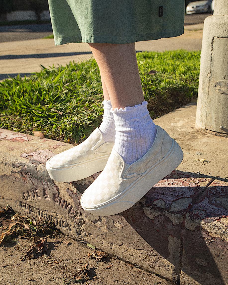 Taka Hayashi For Vault By Vans Classic Slip-On Platform Checkerboard Shoe Checkerboard Marshmallow White Turtledove White