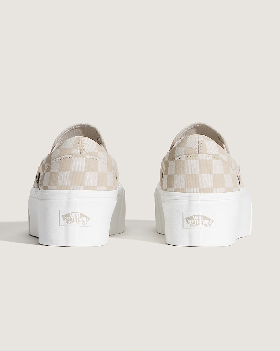 Taka Hayashi For Vault By Vans Classic Slip-On Platform Checkerboard Shoe Checkerboard Mushroom Brown Marshmallow White