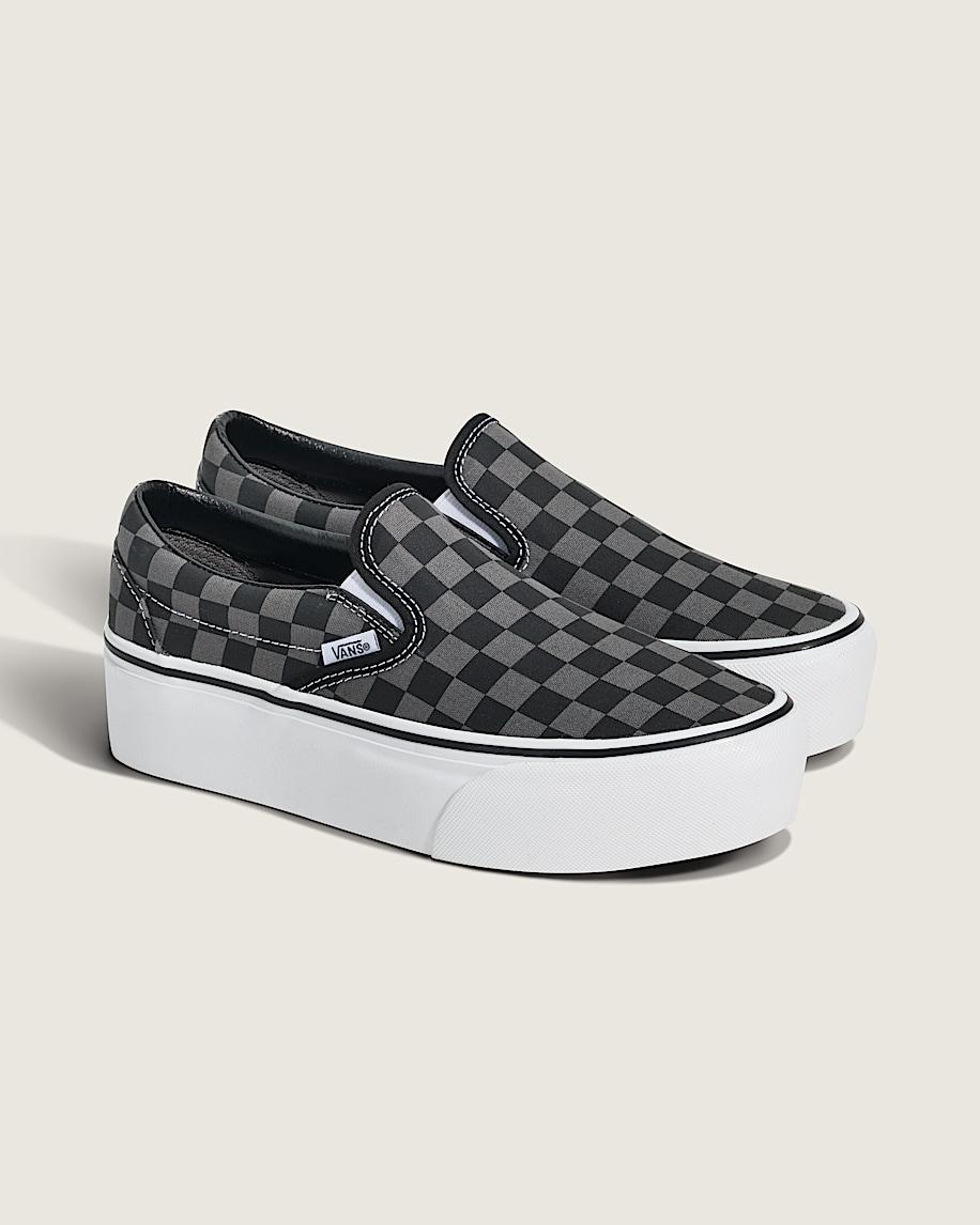 Taka Hayashi For Vault By Vans Classic Slip-On Platform Checkerboard Shoe Checkerboard Black Pewter Grey
