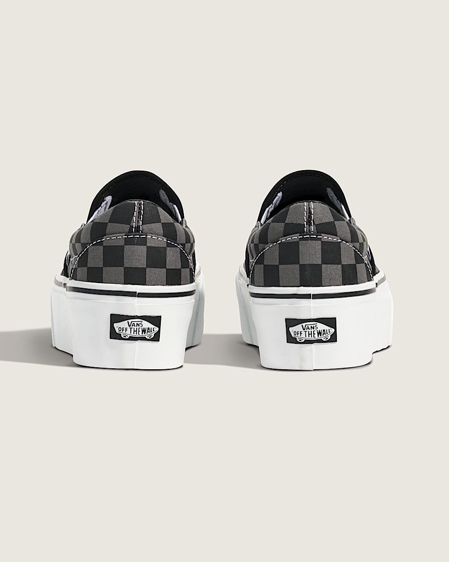 Taka Hayashi For Vault By Vans Classic Slip-On Platform Checkerboard Shoe Checkerboard Black Pewter Grey