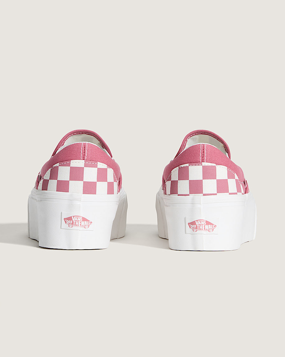 Taka Hayashi For Vault By Vans Classic Slip-On Platform Checkerboard Shoe Mauvewood Pink White