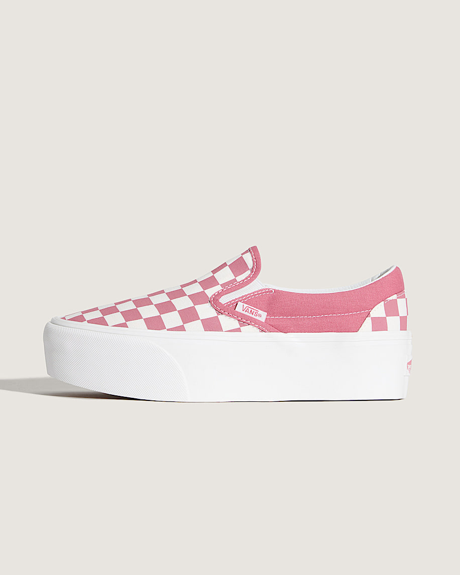 taka hayashi for vault by vans Classic Slip-On Platform Checkerboard Shoe Mauvewood Pink White