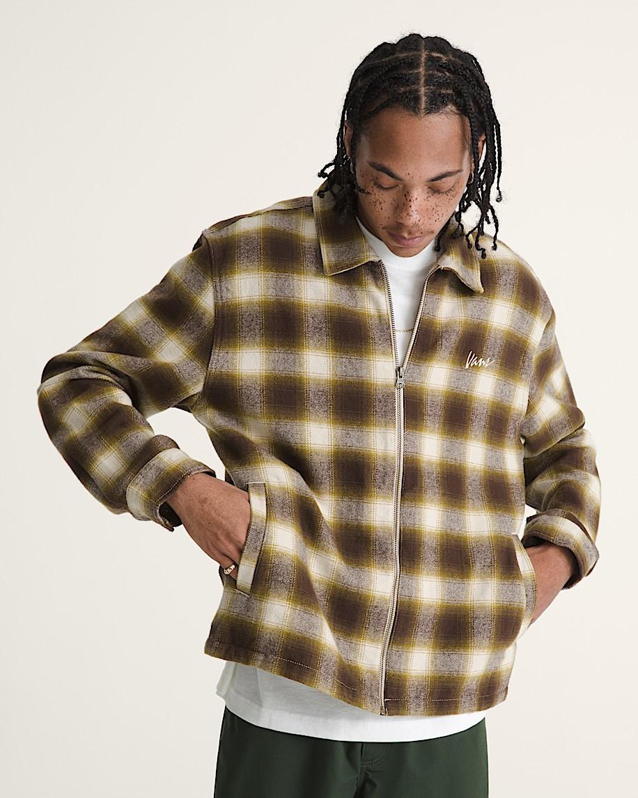 Taka Hayashi For Vault By Vans Crestmont Plaid Shacket Brown Yellow