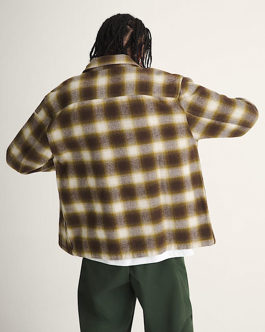 Taka Hayashi For Vault By Vans Crestmont Plaid Shacket Brown Yellow