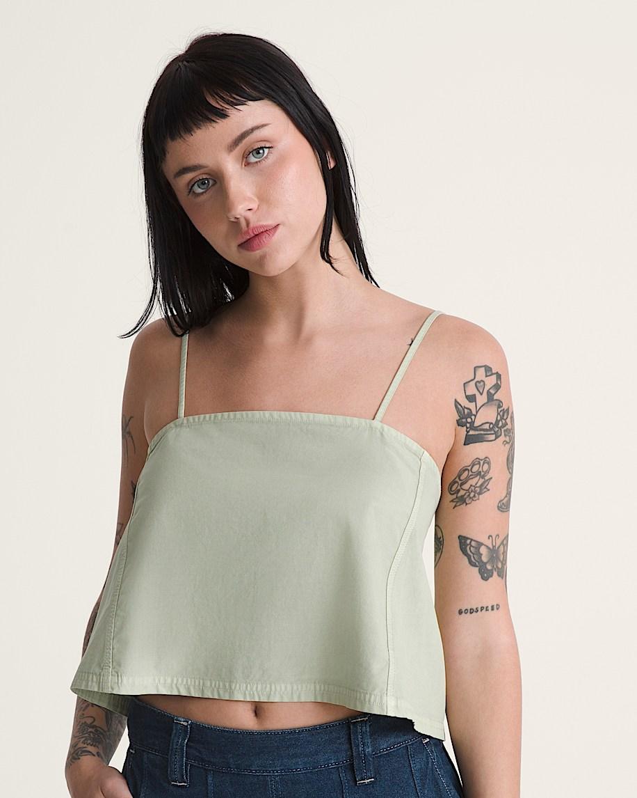 Taka Hayashi For Vault By Vans Crop Cami Tank Top Soft Sage Green