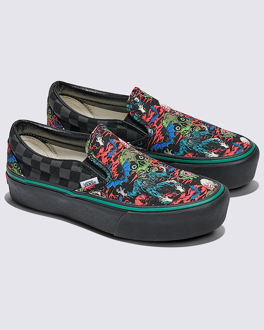 Taka Hayashi For Vault By Vans Customs Classic Slip-On Platform Halloween Shoe Customs