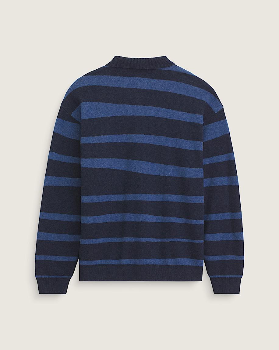 Taka Hayashi For Vault By Vans Davis Stripe Polo Sweater Parisian Night Blue