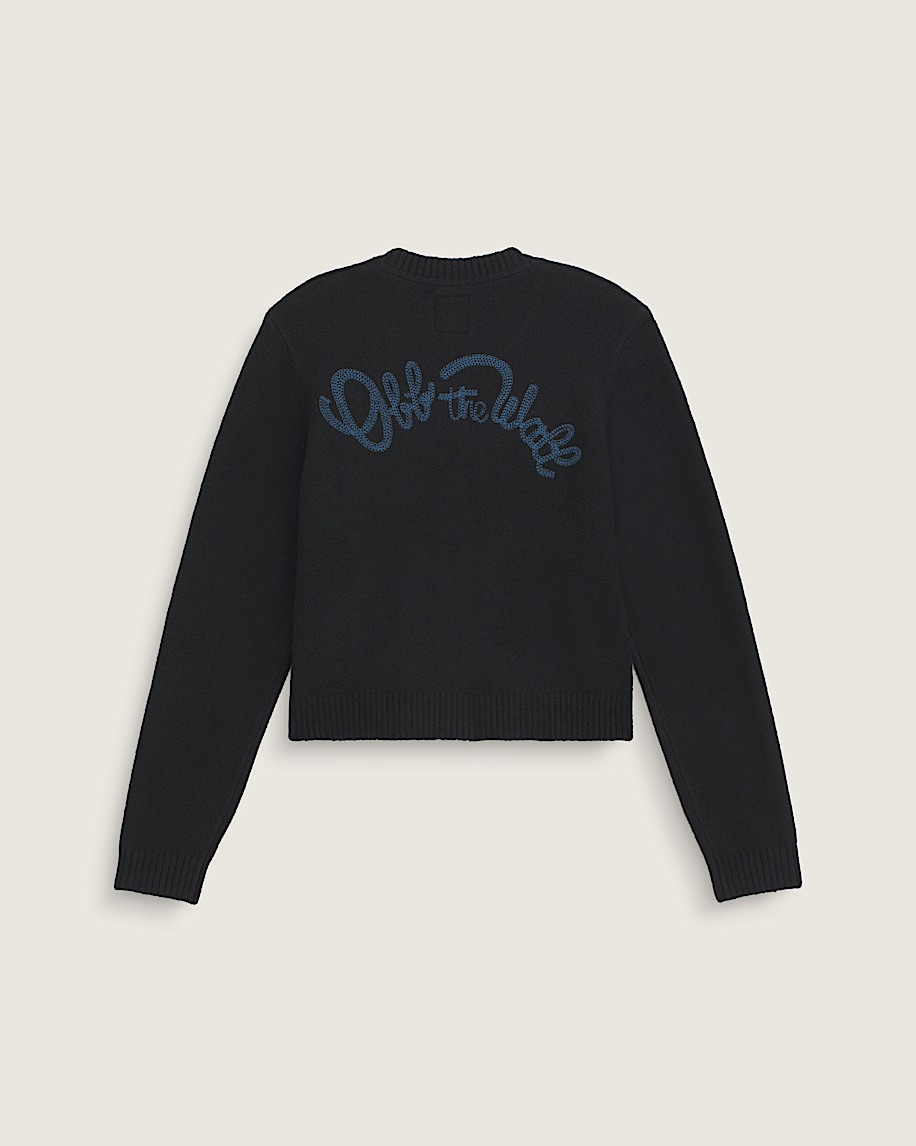 Taka Hayashi For Vault By Vans Dolly Chain Stitch Cardigan Sweater Black