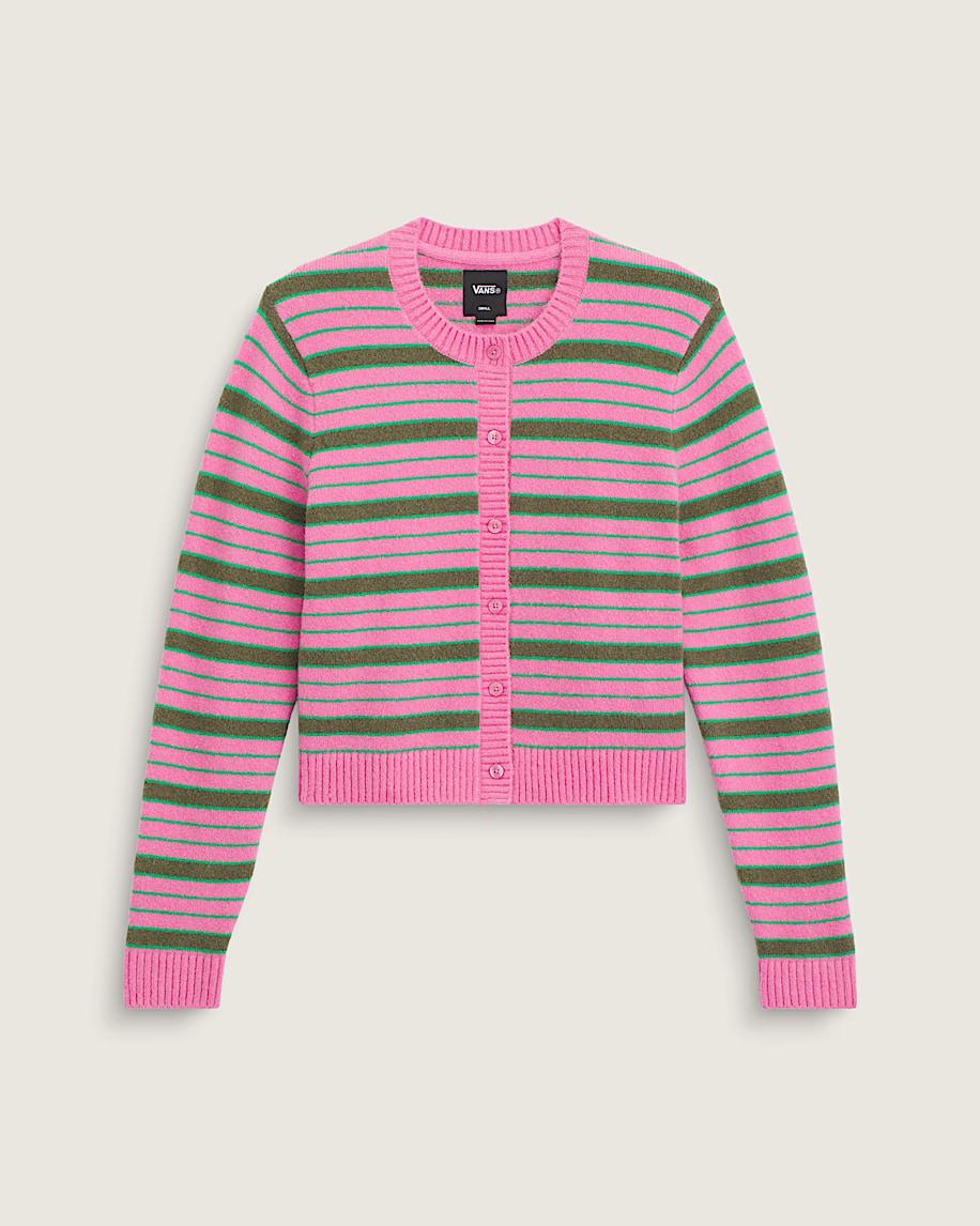 taka hayashi for vault by vans Dolly Stripe Cardigan Sweater Fizz Pink