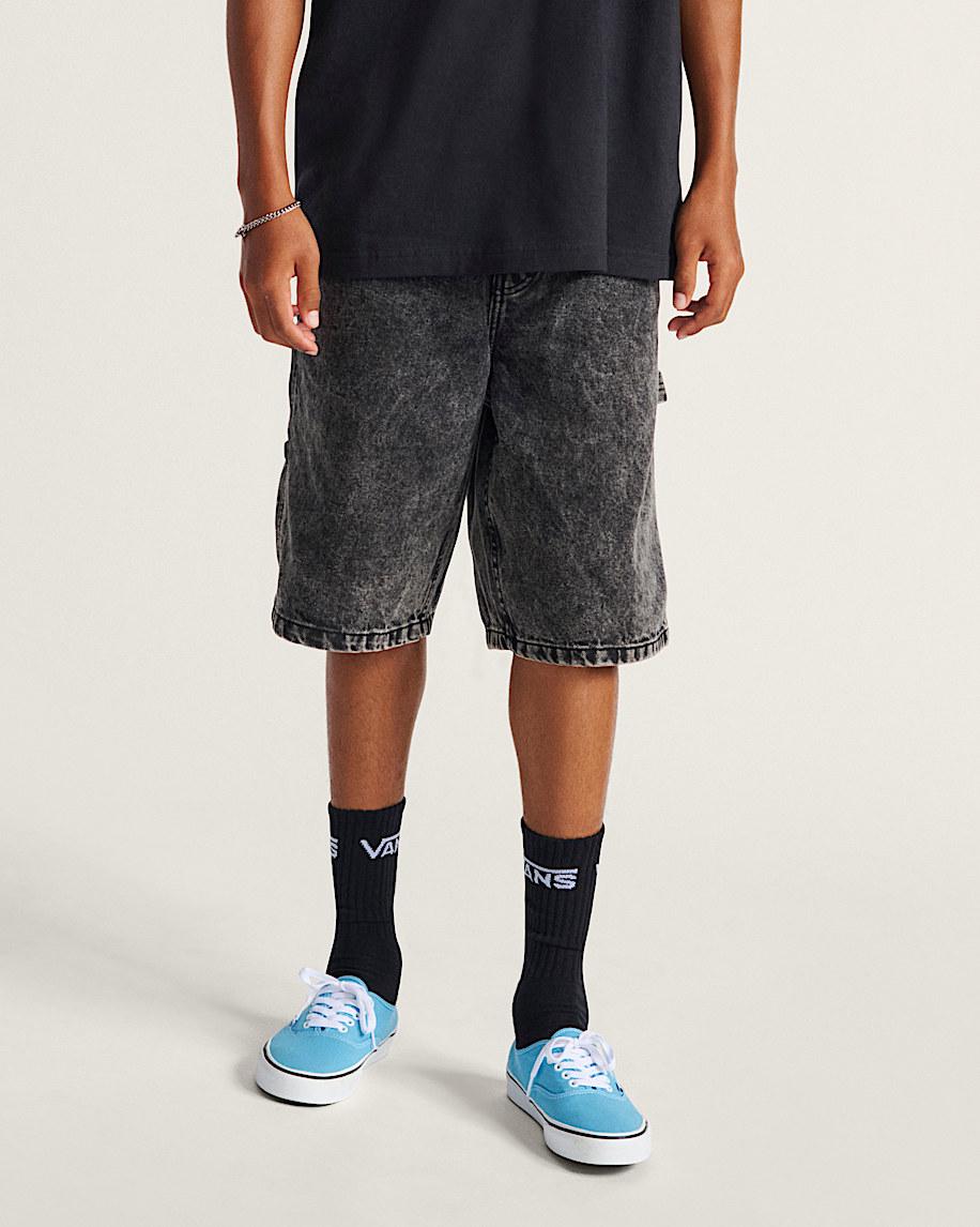 Taka Hayashi For Vault By Vans Drill Chore Loose Denim Shorts Stonewash Black