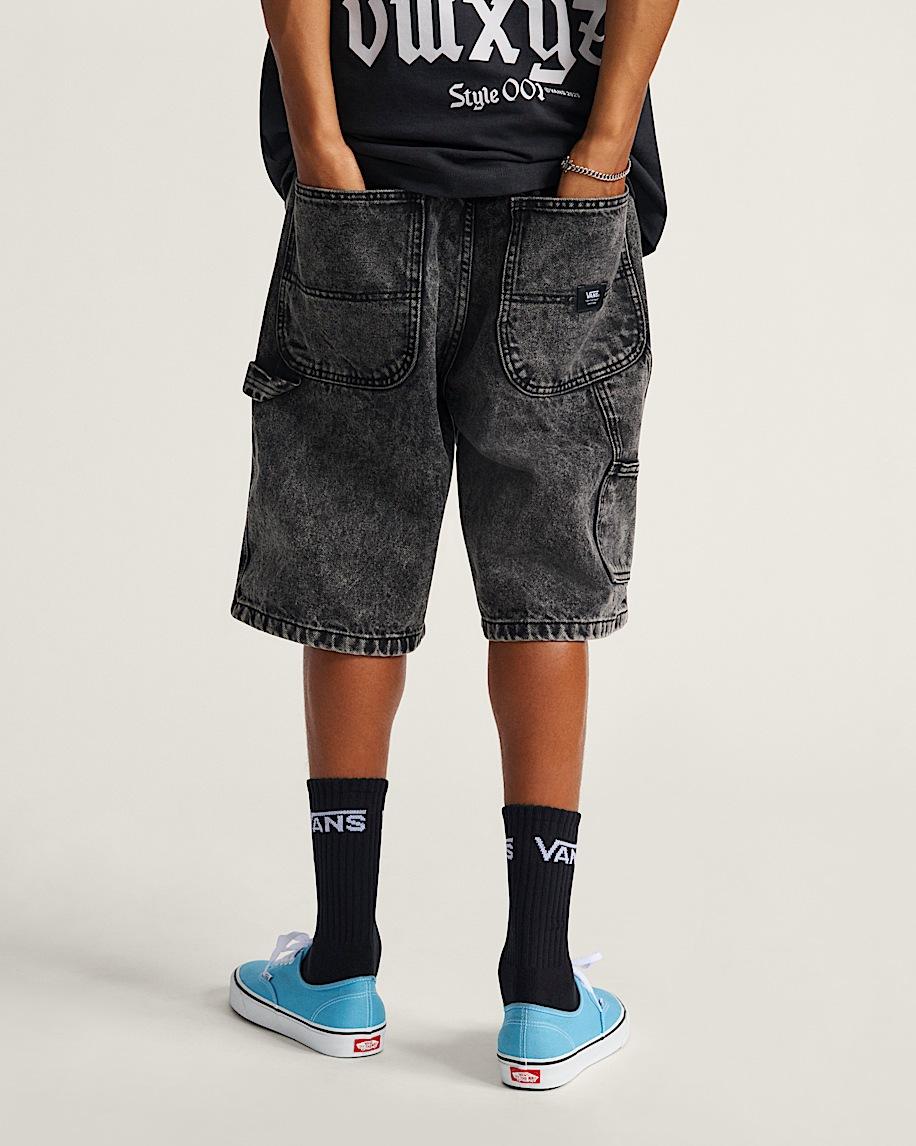 Taka Hayashi For Vault By Vans Drill Chore Loose Denim Shorts Stonewash Black