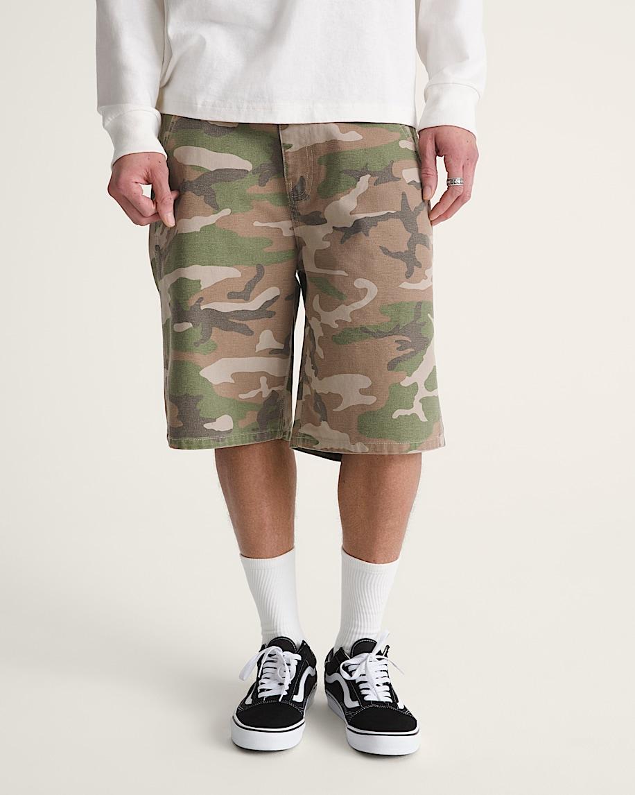 Taka Hayashi For Vault By Vans Drill Chore Loose Shorts Vintage Camo Green