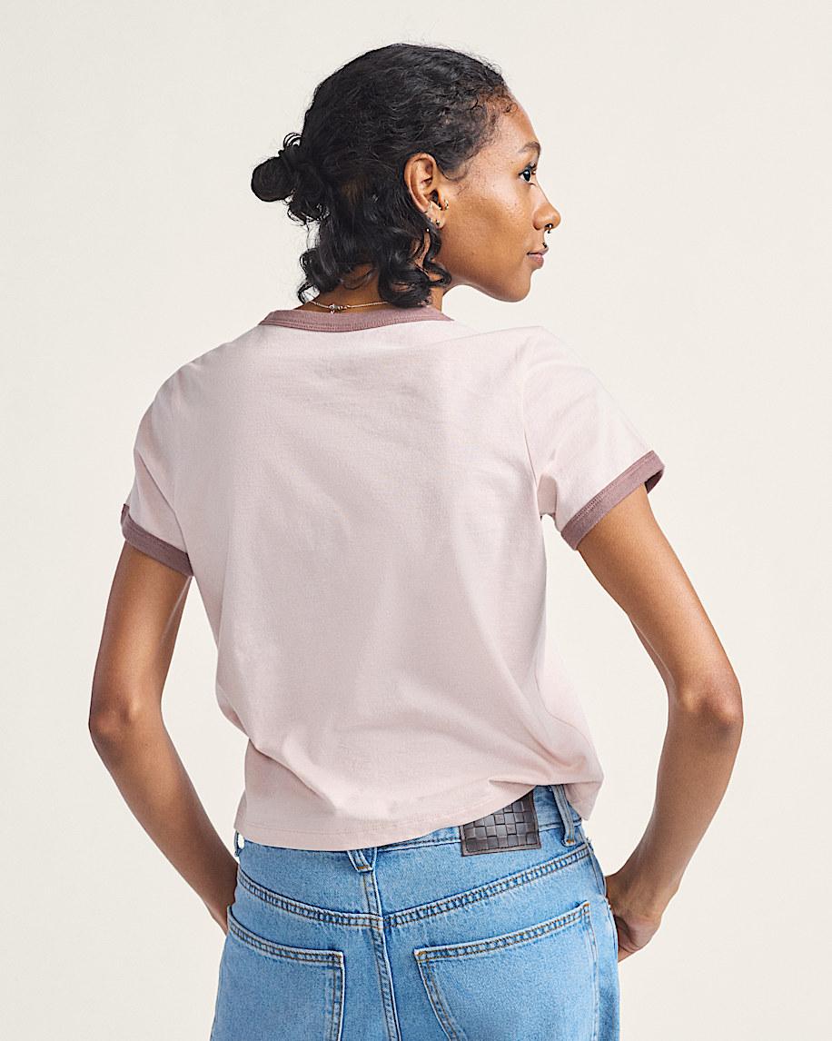 Taka Hayashi For Vault By Vans Drop V Ringer T-Shirt Sepia Rose Pink