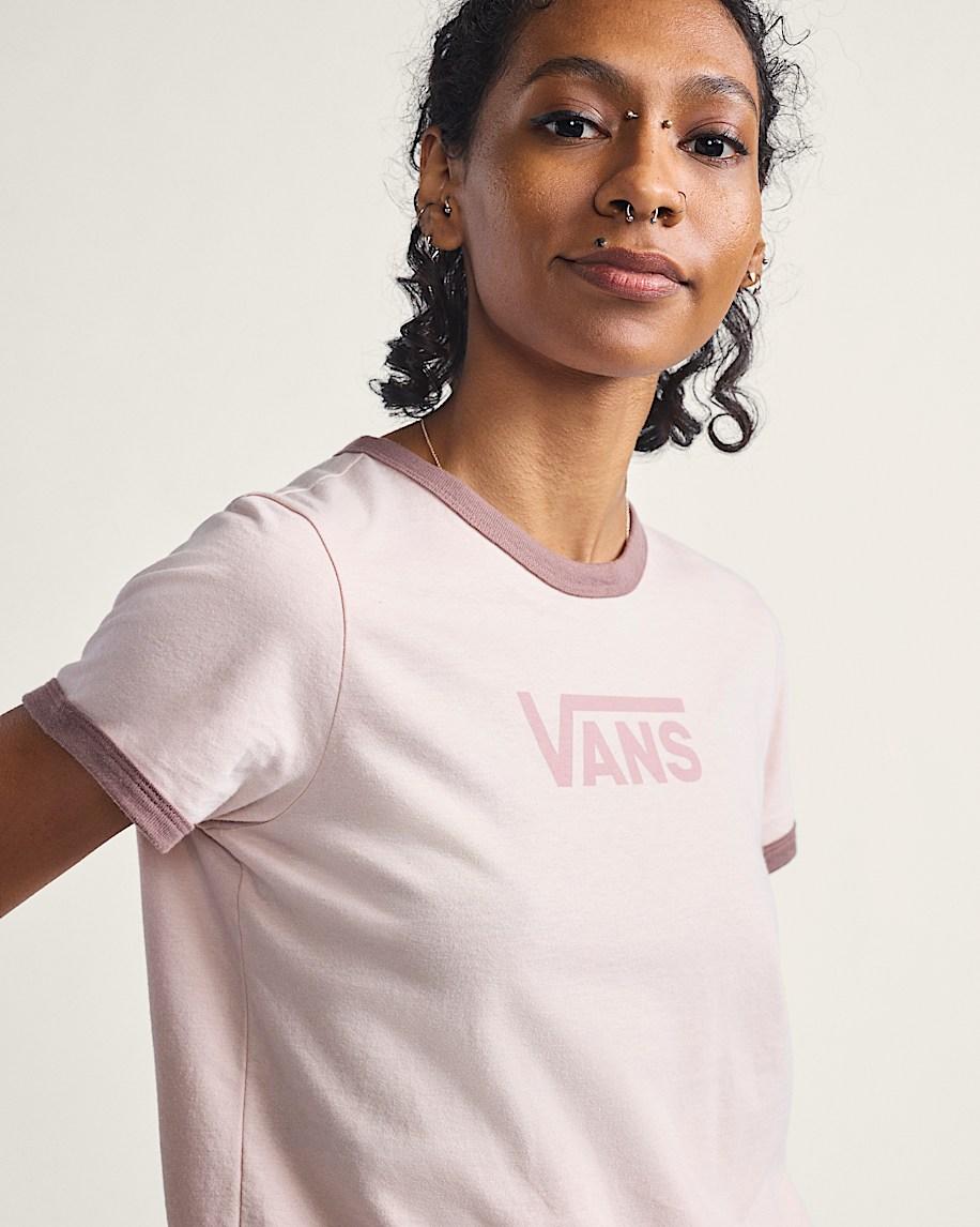 Taka Hayashi For Vault By Vans Drop V Ringer T-Shirt Sepia Rose Pink