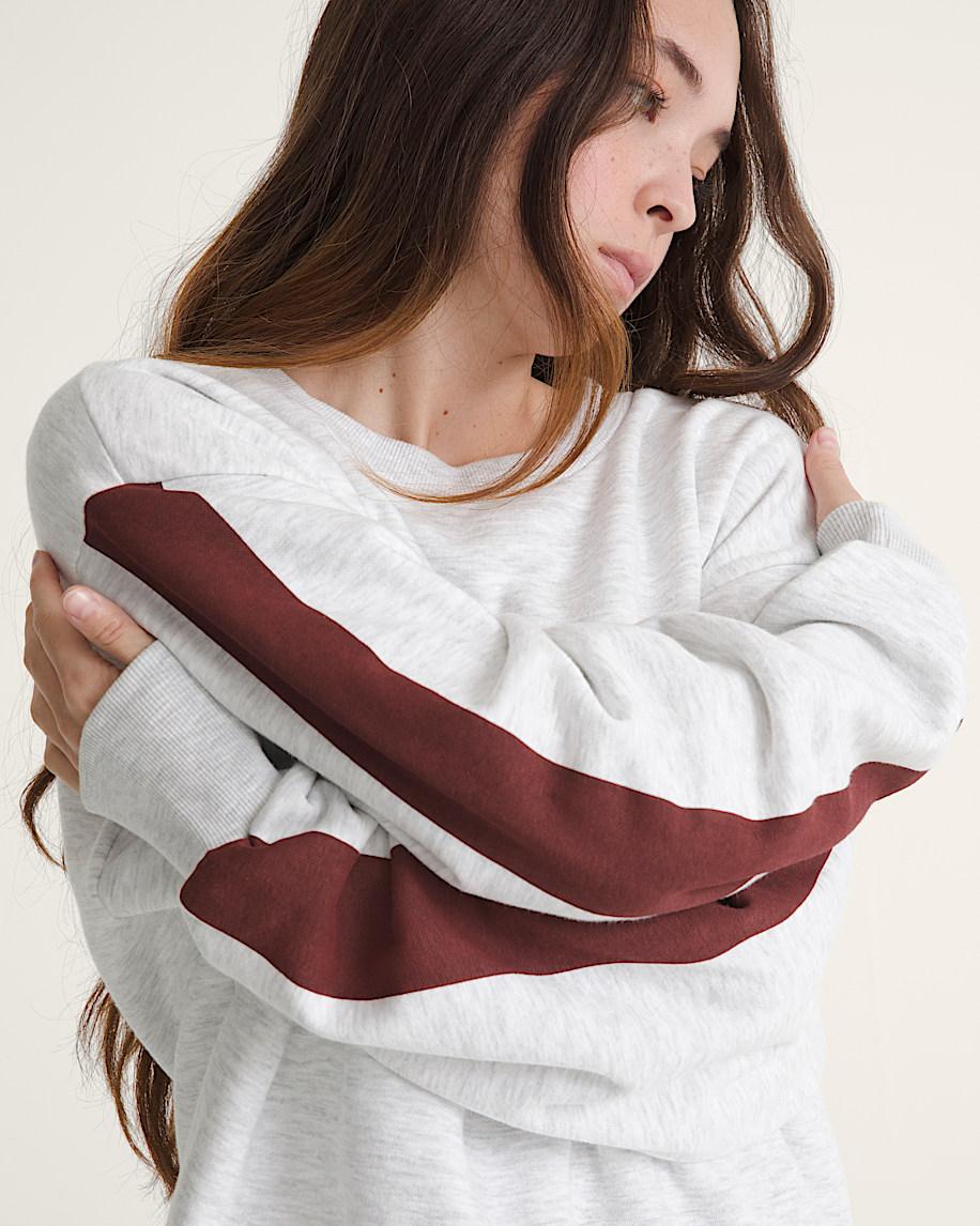 Taka Hayashi For Vault By Vans Faster Crew Sweatshirt Heather White Port Royal Red