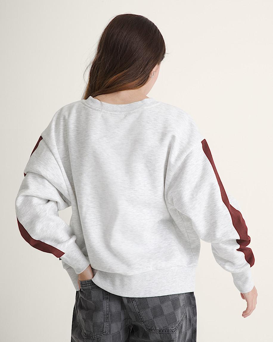 Taka Hayashi For Vault By Vans Faster Crew Sweatshirt Heather White Port Royal Red