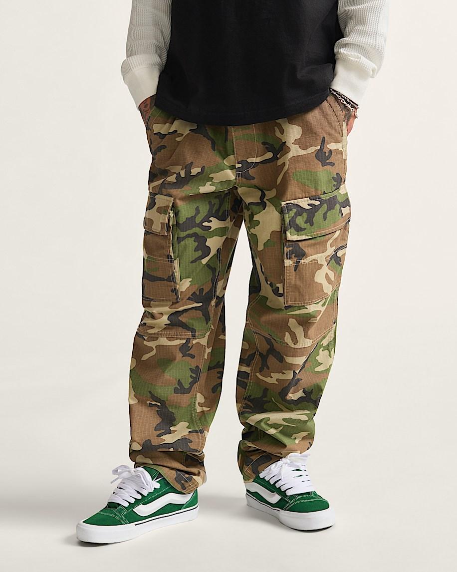 Taka Hayashi For Vault By Vans Fatigue Cargo Loose Tapered Ripstop Pants Vintage Camo Brown Green