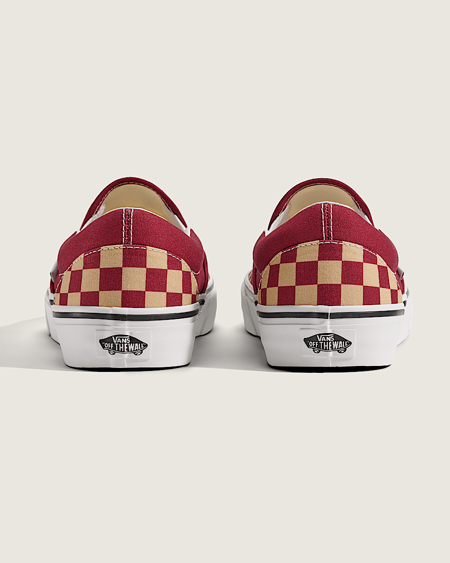 Taka Hayashi For Vault By Vans Game Day Classic Slip-On Checkerboard Shoe Checkerboard Burgundy Red Gold