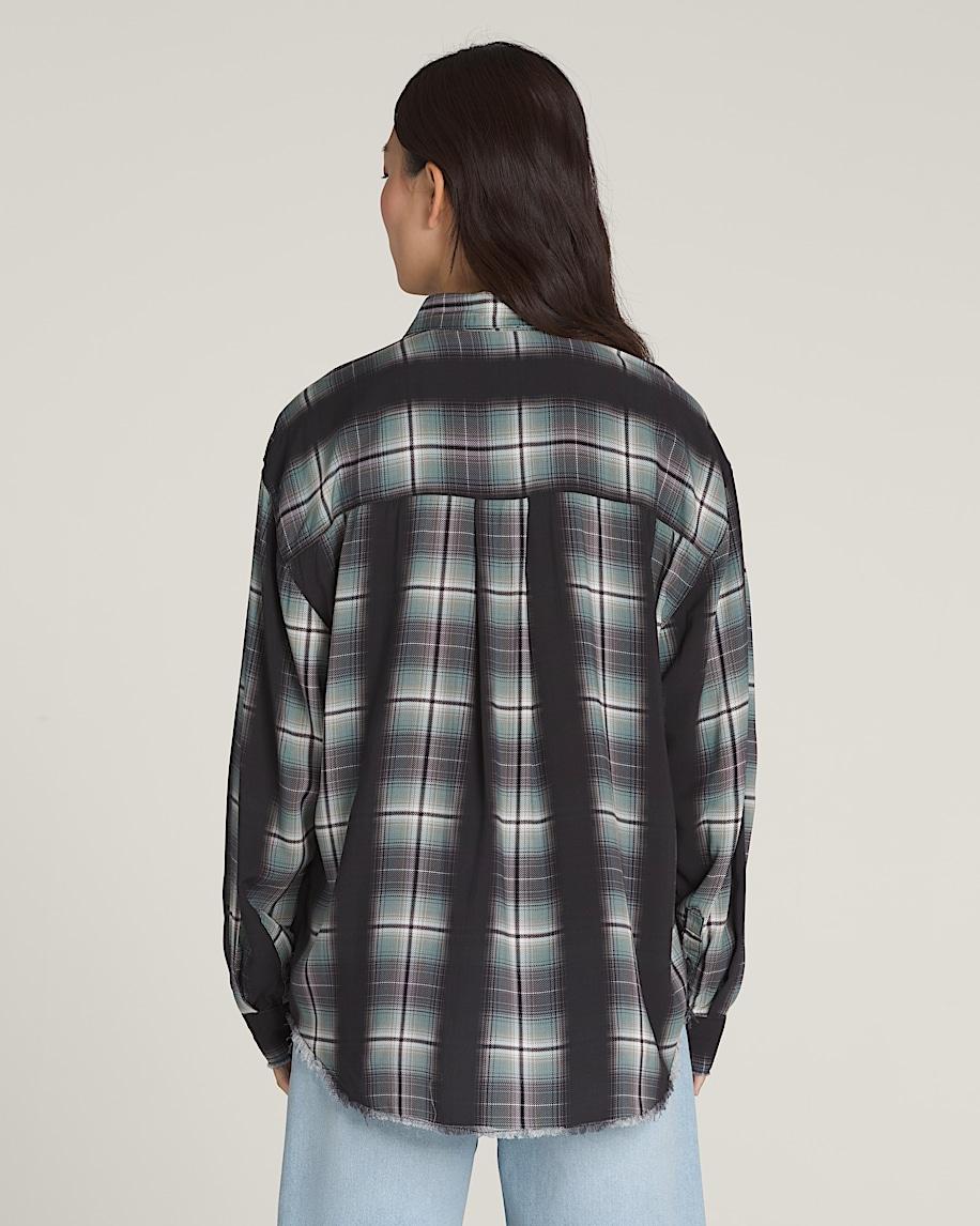 Taka Hayashi For Vault By Vans Gillian Plaid Button Up Shirt Black Grey Blue