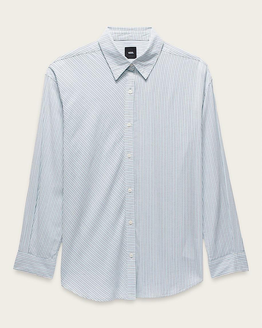 taka hayashi for vault by vans Gillian Striped Button Up Shirt White Crystal Blue
