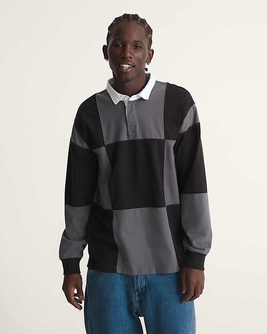 Taka Hayashi For Vault By Vans Grant Checkerboard Rugby Shirt Black