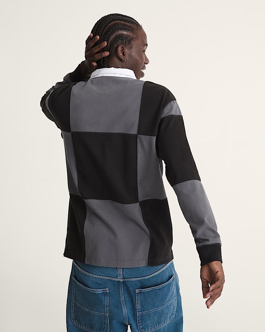 Taka Hayashi For Vault By Vans Grant Checkerboard Rugby Shirt Black