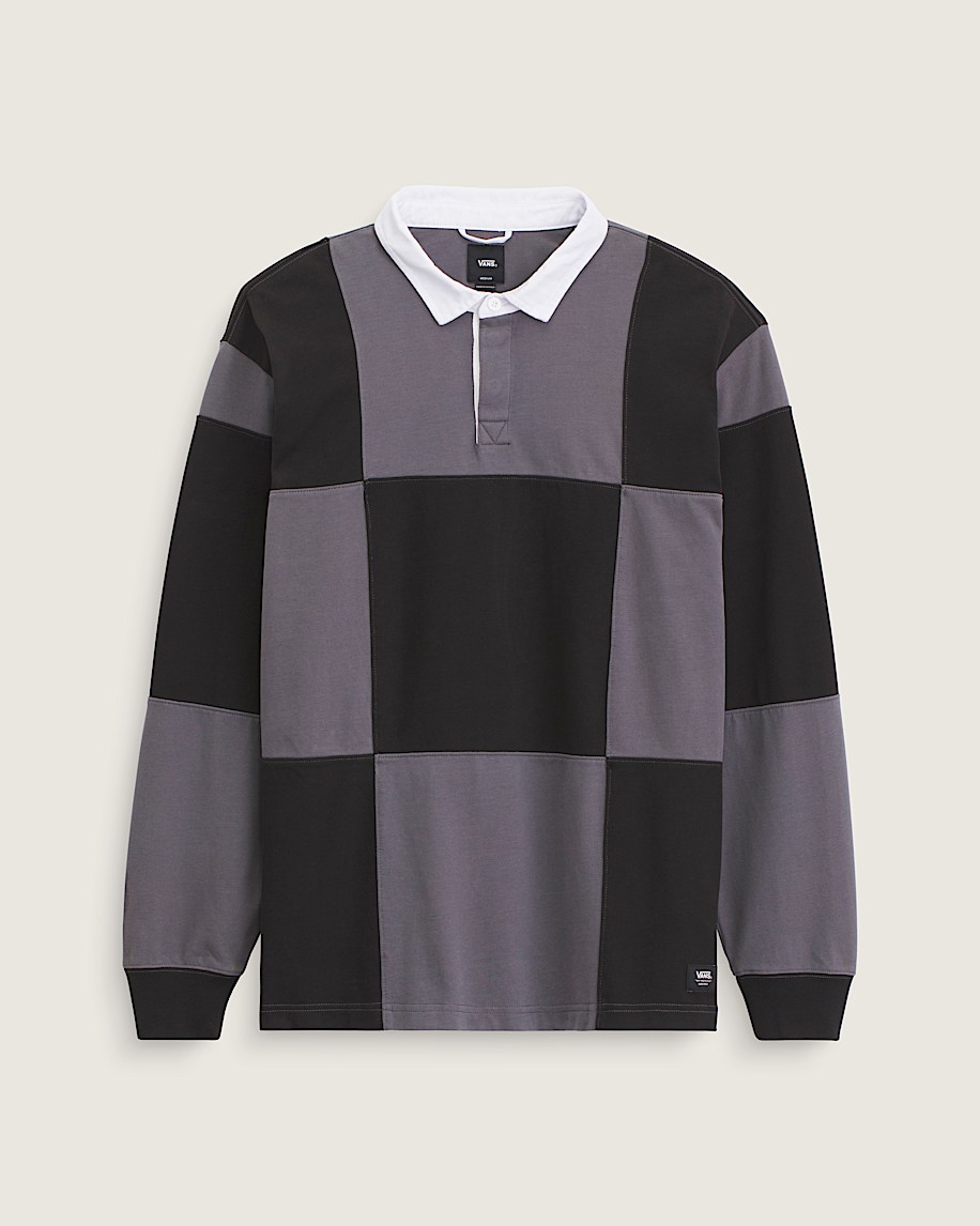 taka hayashi for vault by vans Grant Checkerboard Rugby Shirt Black