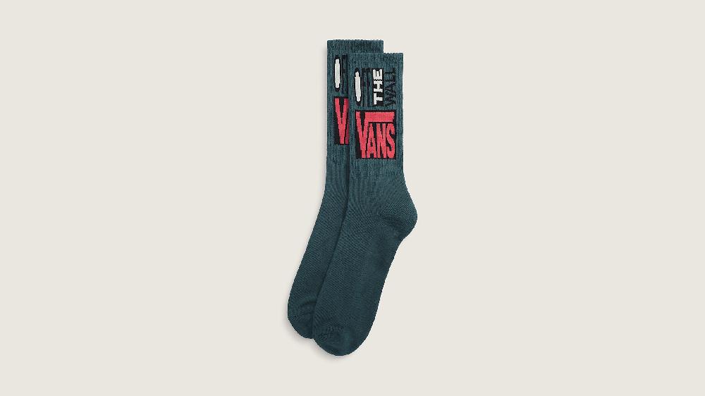 taka hayashi for vault by vans Hardin Crew Socks Mossy Olive Green
