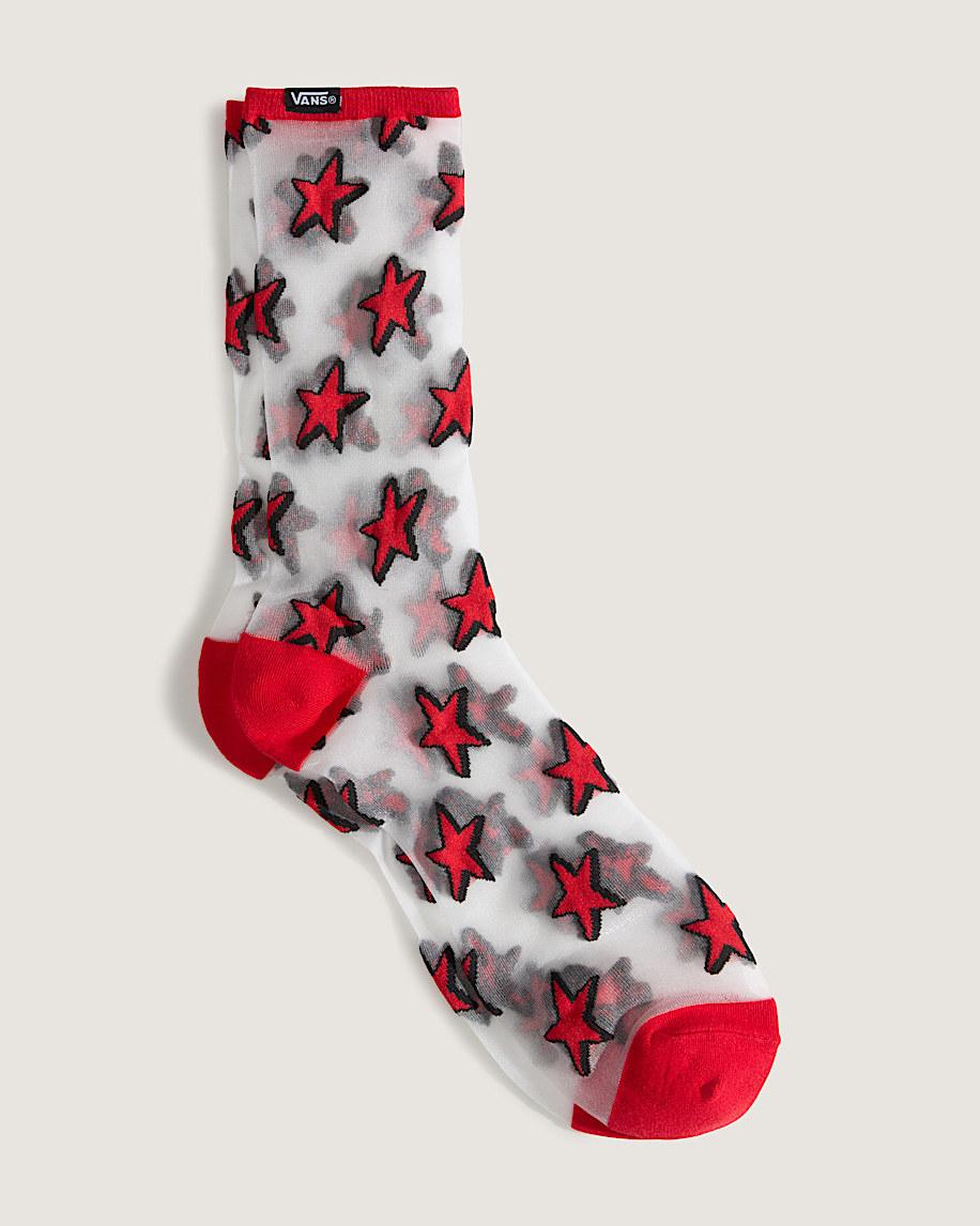 Taka Hayashi For Vault By Vans Hazy Sheer Crew Socks Racing Red