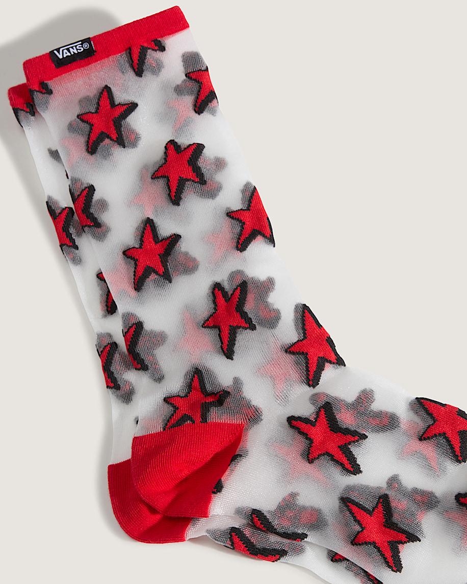 Taka Hayashi For Vault By Vans Hazy Sheer Crew Socks Racing Red