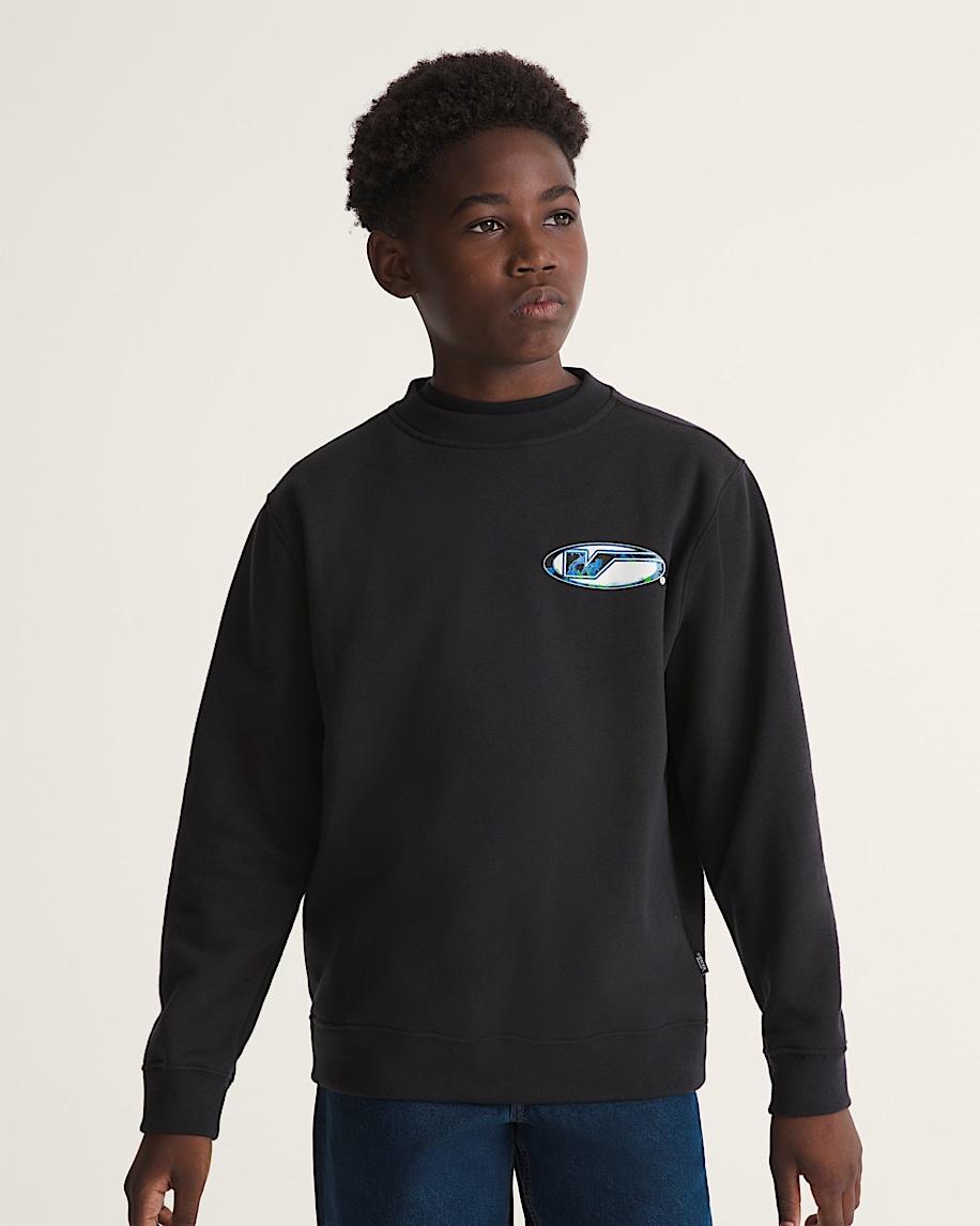 Taka Hayashi For Vault By Vans Kids Bevel Flame Crew Sweatshirt Black