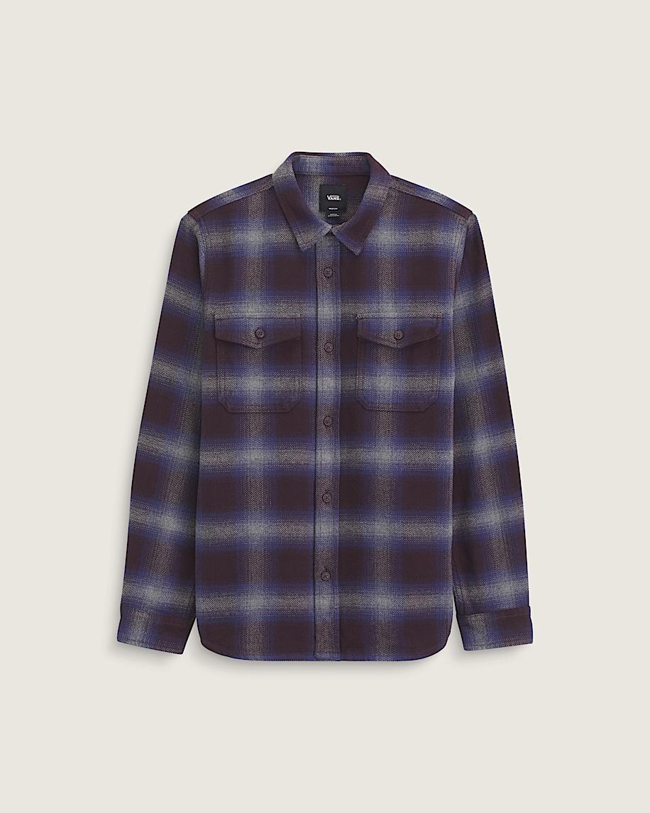 taka hayashi for vault by vans Kids Bixby Plaid Flannel Shirt Dark Port Red Pewter Heather Grey