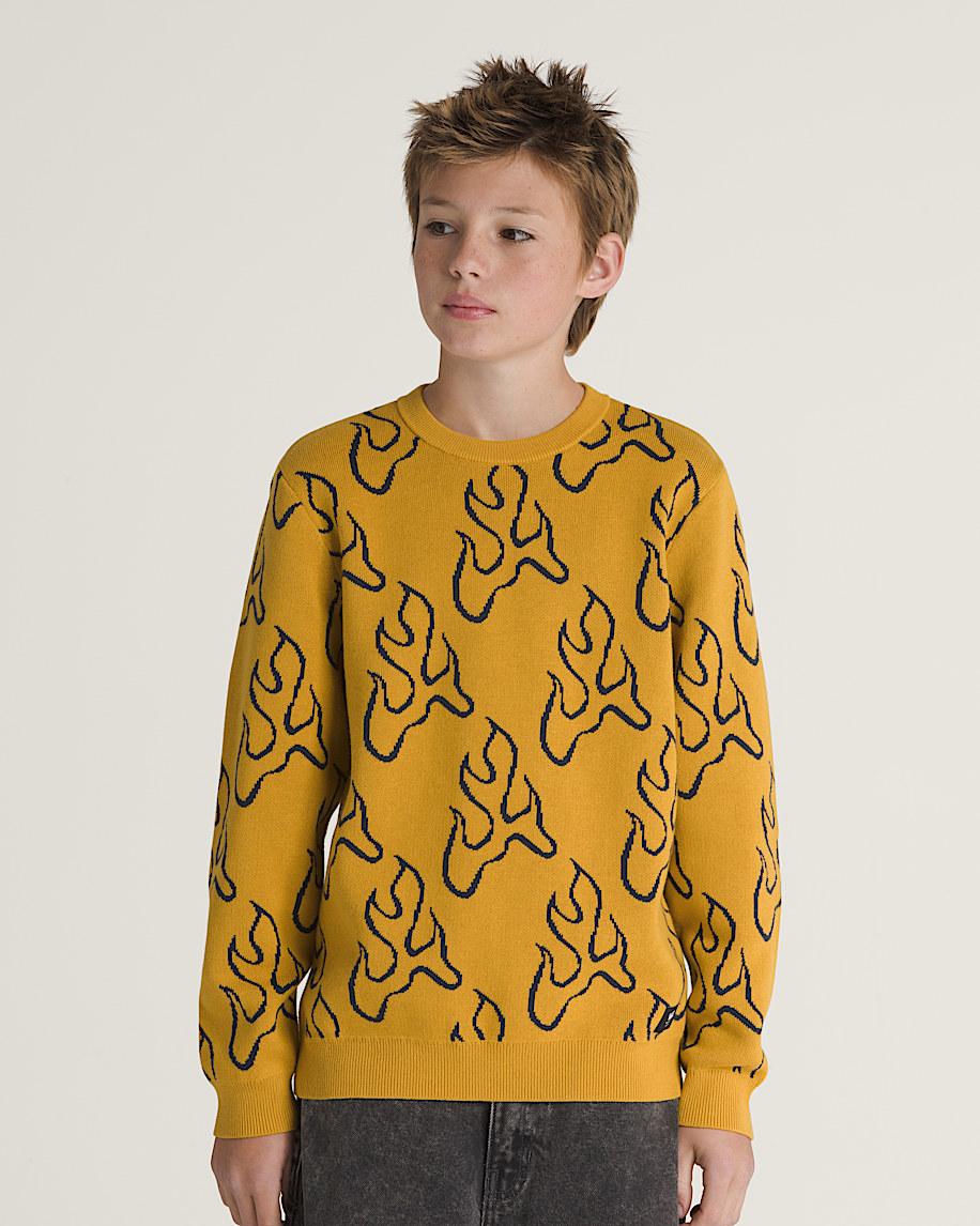 Taka Hayashi For Vault By Vans Kids Blaze Crew Sweater Harvest Gold Yellow