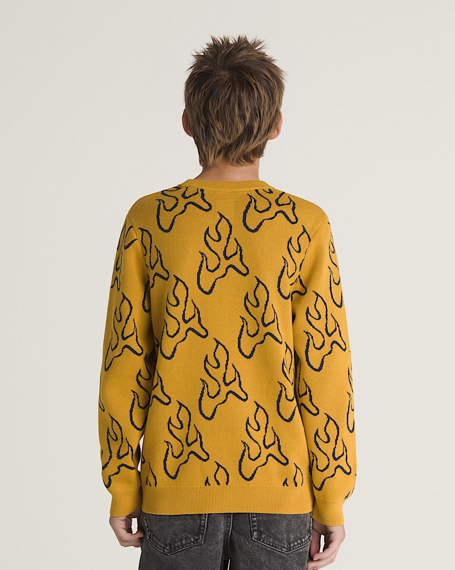 Taka Hayashi For Vault By Vans Kids Blaze Crew Sweater Harvest Gold Yellow