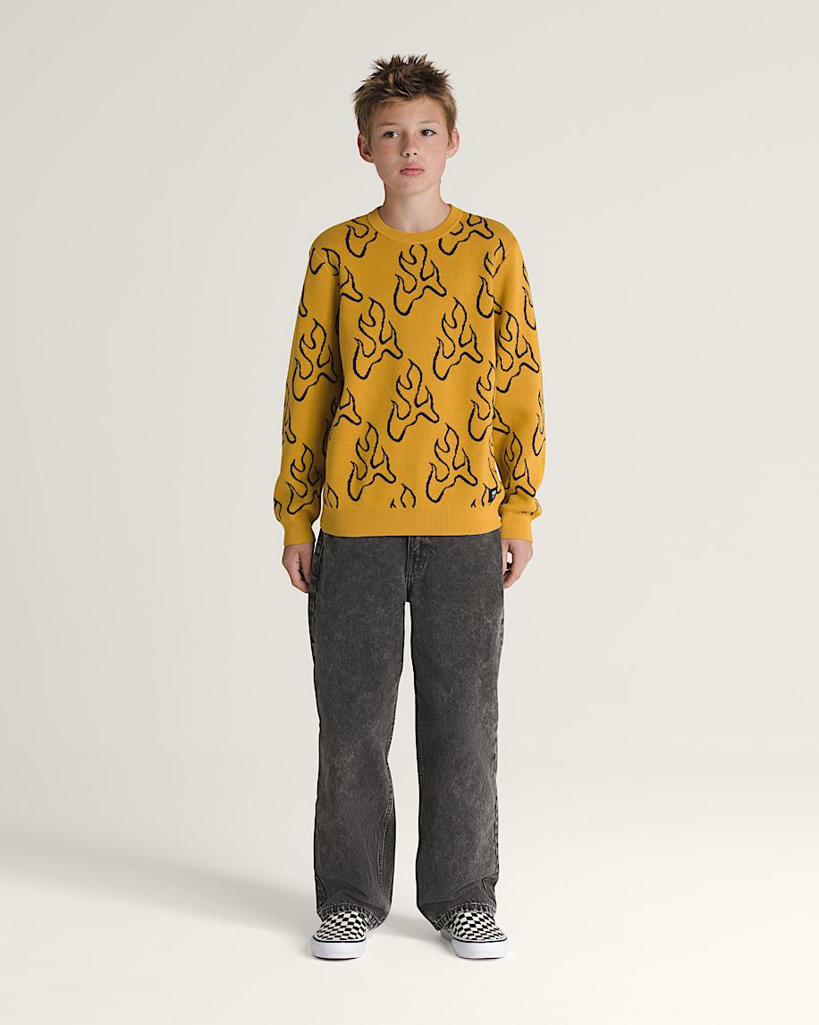 Taka Hayashi For Vault By Vans Kids Blaze Crew Sweater Harvest Gold Yellow