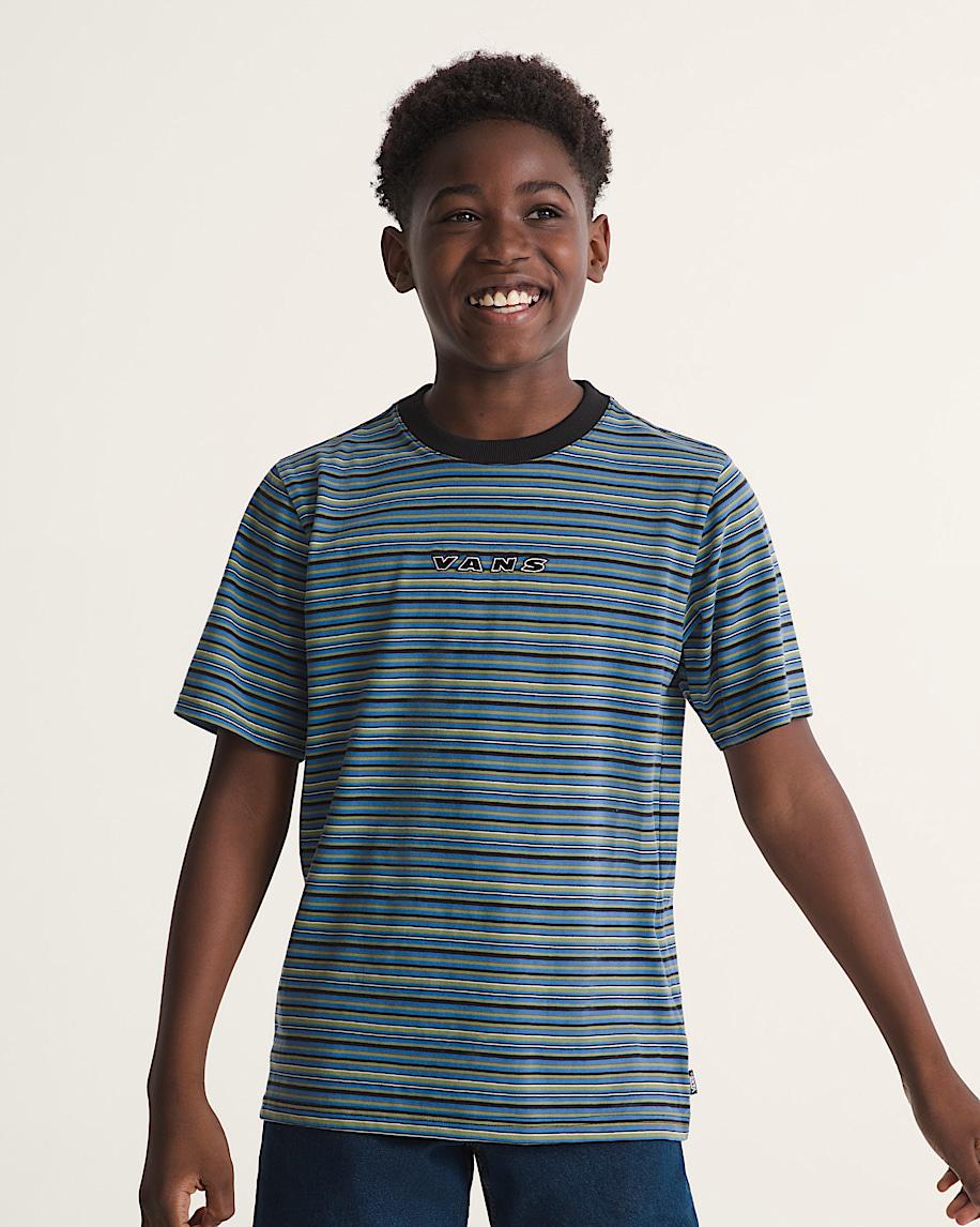 Taka Hayashi For Vault By Vans Kids Cameron Stripe Knit Shirt Black True Blue