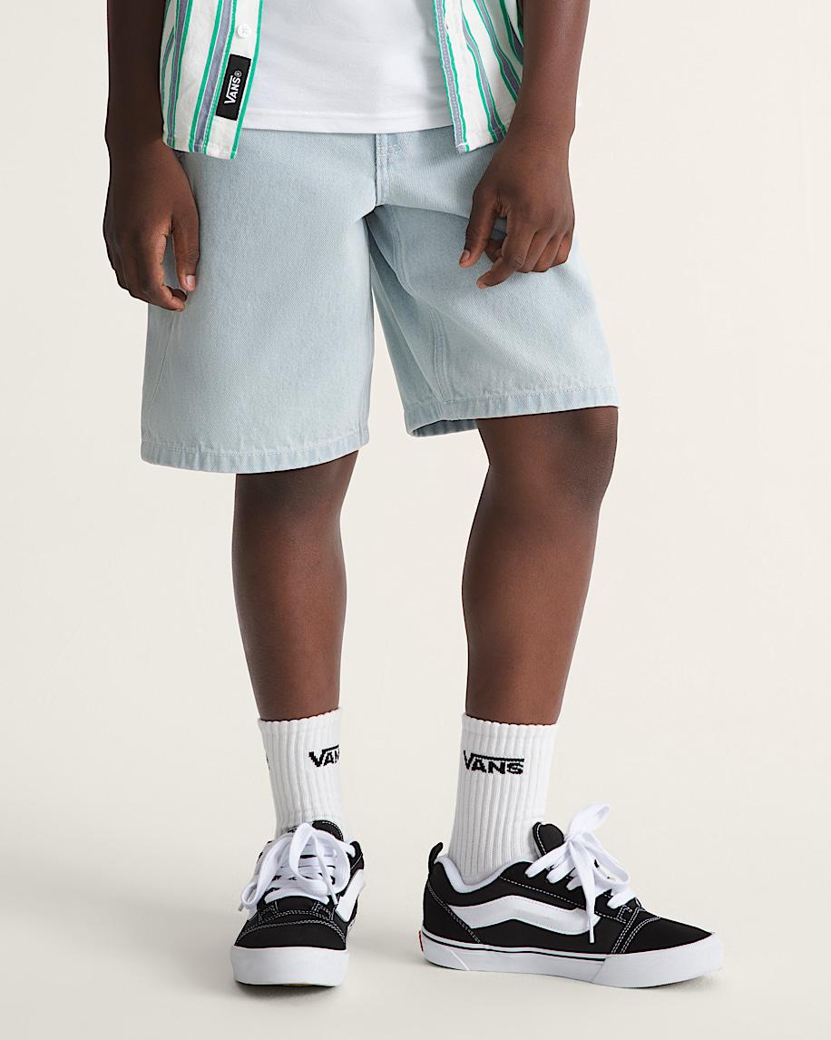 Taka Hayashi For Vault By Vans Kids Check-5 Baggy Denim Shorts Ice Blue