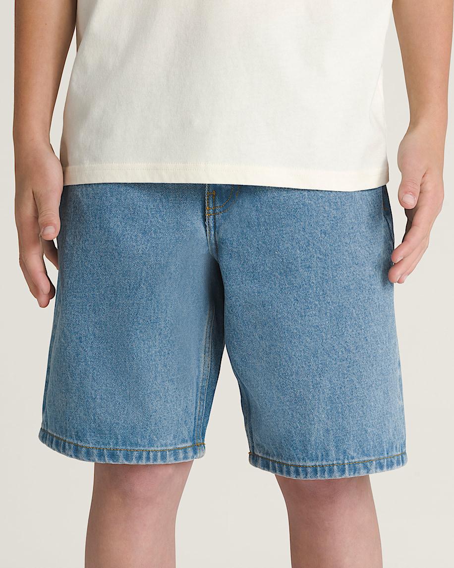 Taka Hayashi For Vault By Vans Kids Check-5 Baggy Denim Shorts Stonewash Blue