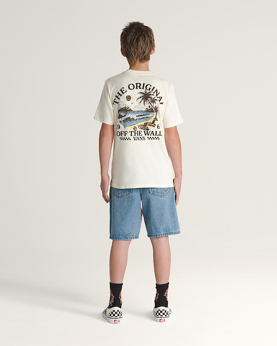 Taka Hayashi For Vault By Vans Kids Check-5 Baggy Denim Shorts Stonewash Blue