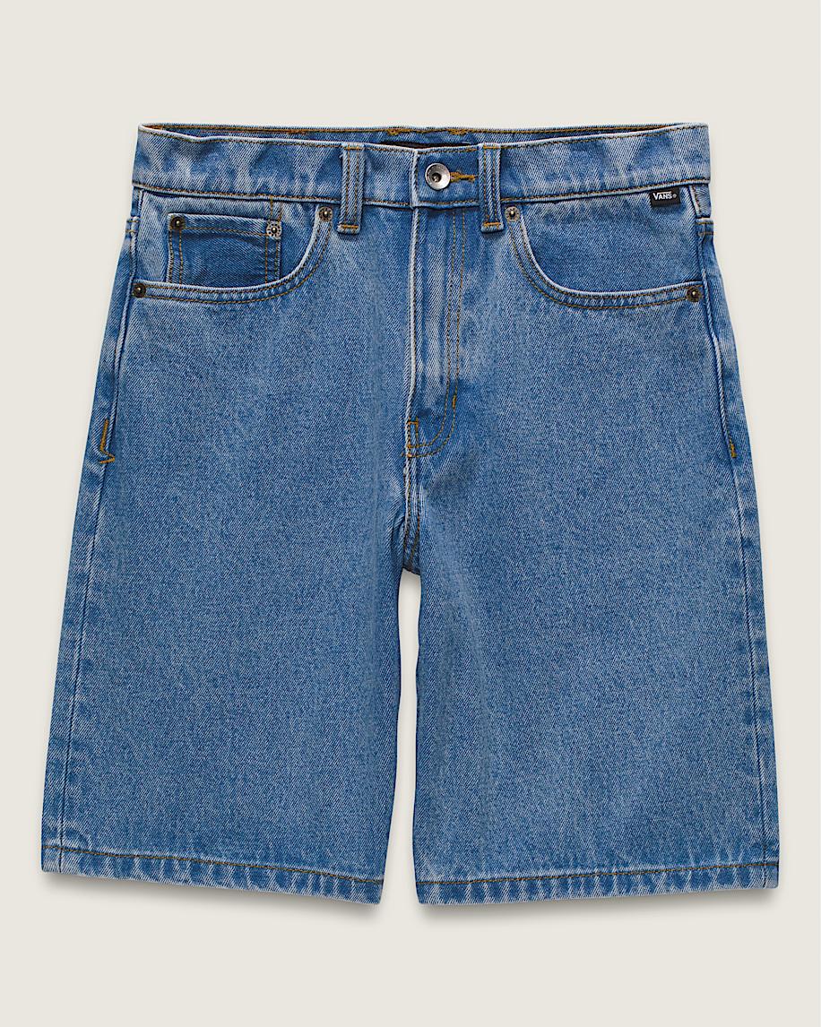 taka hayashi for vault by vans Kids Check-5 Baggy Denim Shorts Stonewash Blue