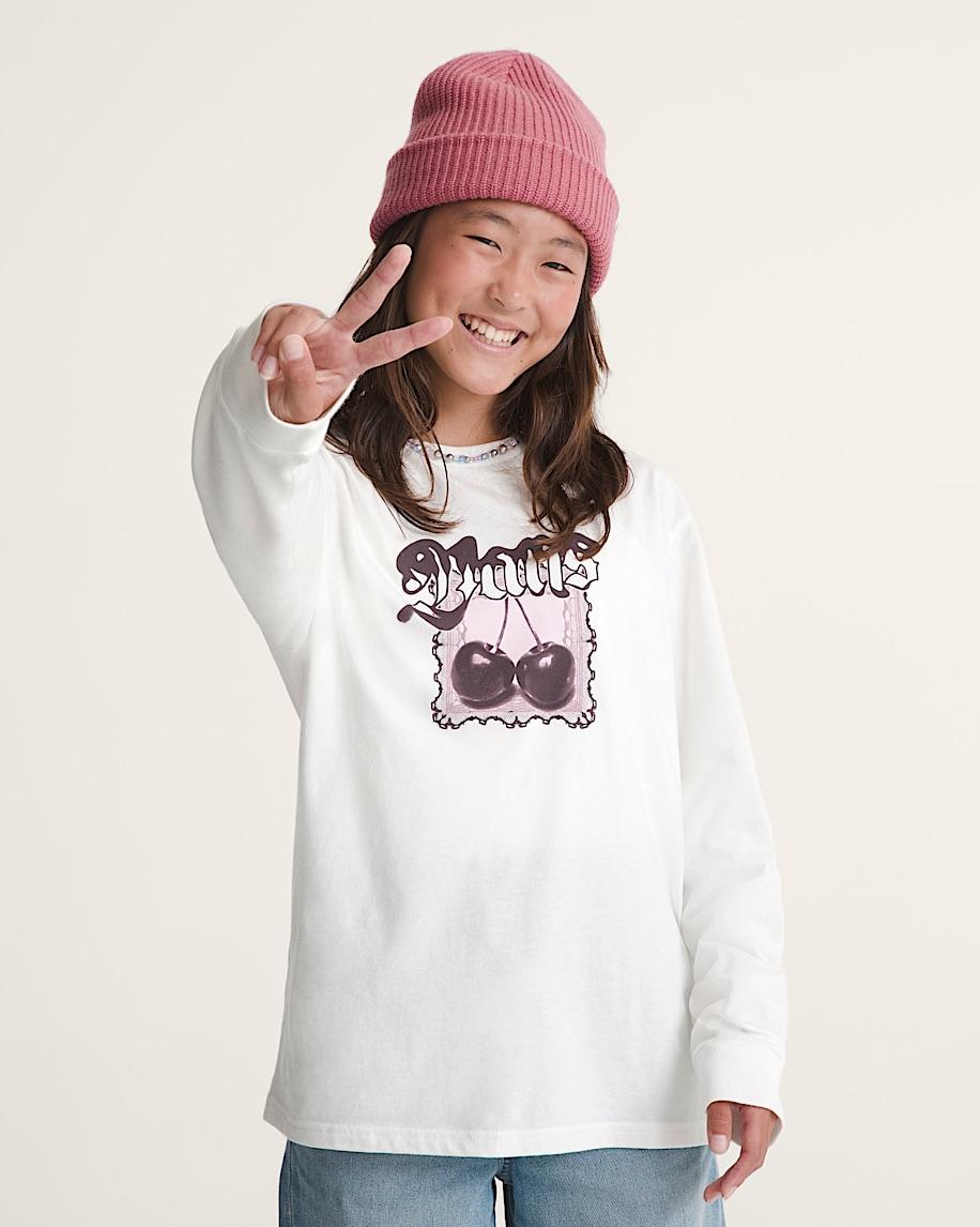 Taka Hayashi For Vault By Vans Kids Cherrylace Long Sleeve T-Shirt Marshmallow White