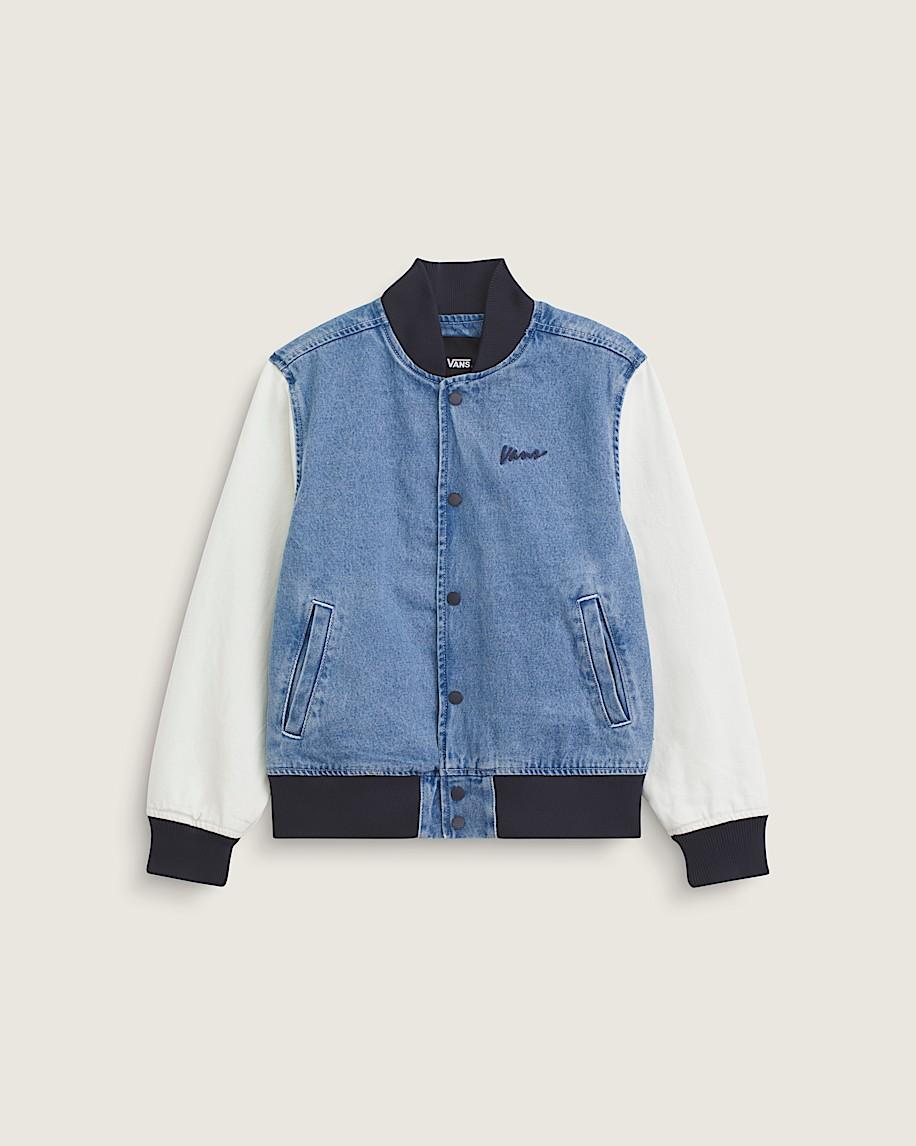 taka hayashi for vault by vans Kids Denim Baseball Jacket Stonewash Blue
