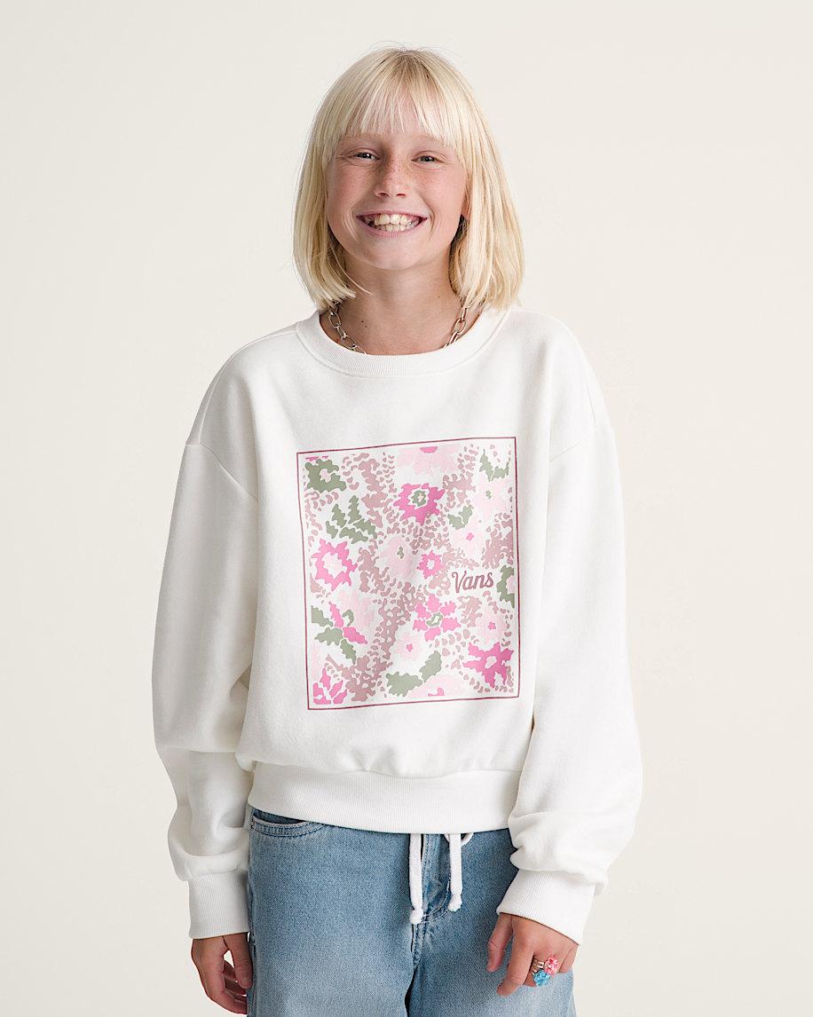 Taka Hayashi For Vault By Vans Kids Flow Field Crew Sweatshirt Marshmallow White
