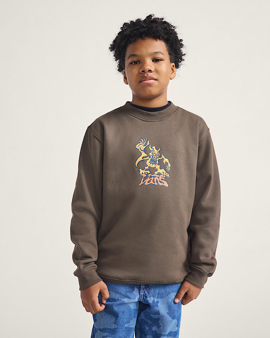 Taka Hayashi For Vault By Vans Kids Goblin Step Crew Sweatshirt Coal Brown