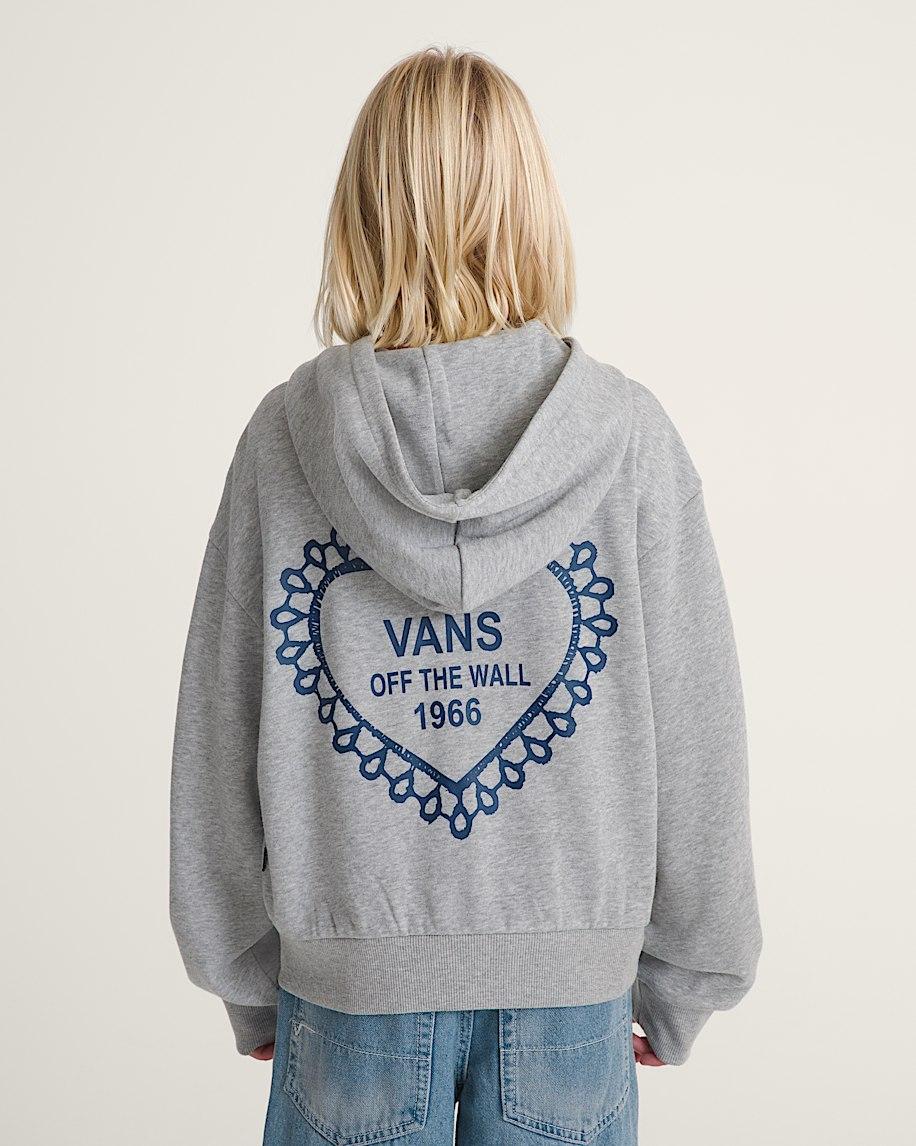 Taka Hayashi For Vault By Vans Kids Lacey Daze Retro Zip Hoodie Cement Heather Grey