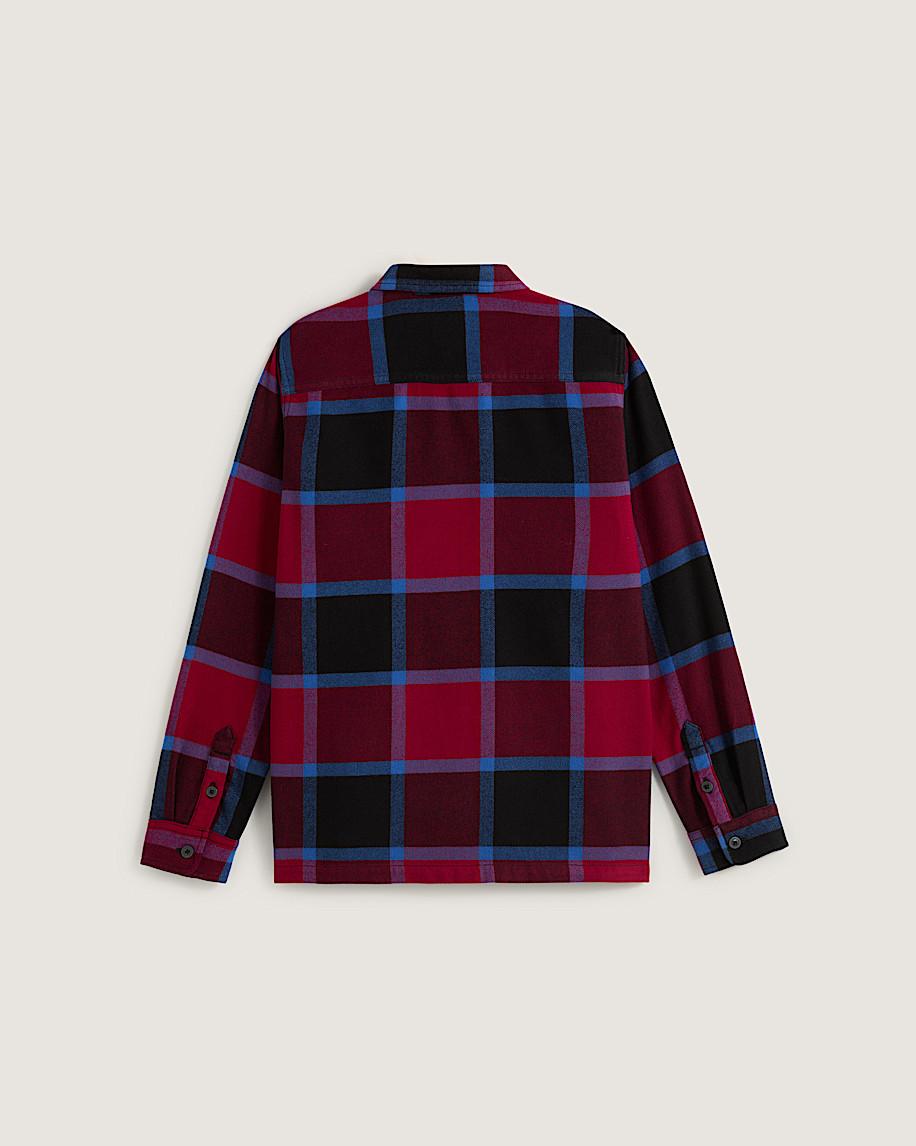 Taka Hayashi For Vault By Vans Kids Larkspur Plaid Flannel Shirt Bordeaux Red Black