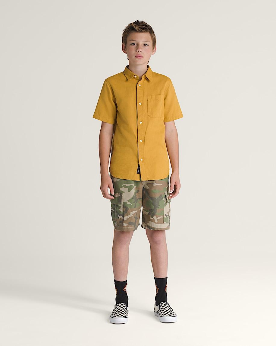 Taka Hayashi For Vault By Vans Kids Lawson Woven Shirt Harvest Gold Yellow