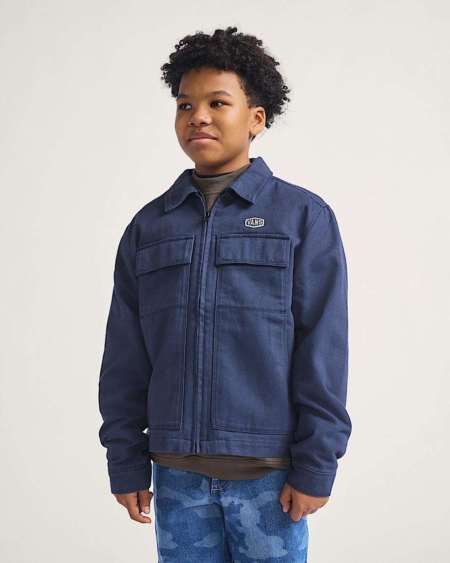 Taka Hayashi For Vault By Vans Kids Mcavoy Zip Station Jacket Parisian Night Blue