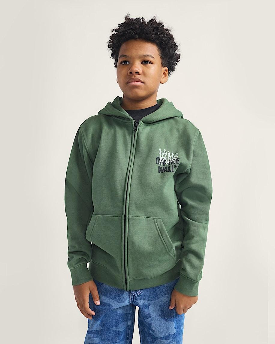 Taka Hayashi For Vault By Vans Kids Metal Wall Zip Hoodie Pine Forest Green