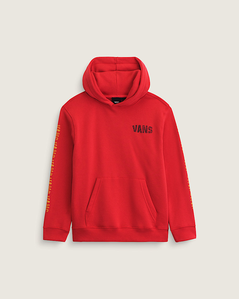 Taka Hayashi For Vault By Vans Kids Racing Flames Pullover Hoodie Crimson Haze Red